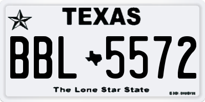 TX license plate BBL5572