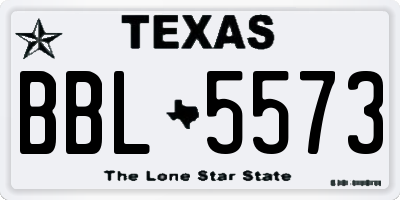 TX license plate BBL5573