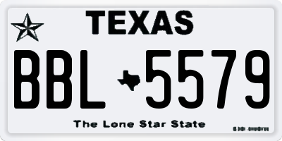 TX license plate BBL5579