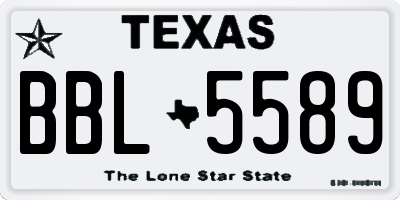 TX license plate BBL5589