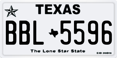TX license plate BBL5596