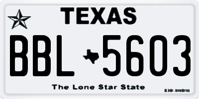 TX license plate BBL5603