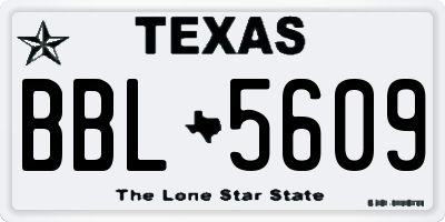 TX license plate BBL5609