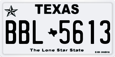 TX license plate BBL5613