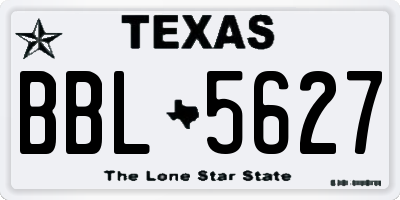 TX license plate BBL5627