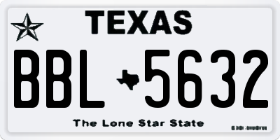 TX license plate BBL5632
