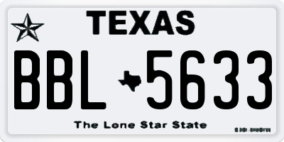 TX license plate BBL5633