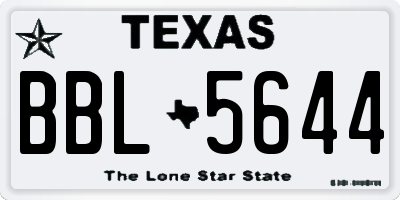 TX license plate BBL5644