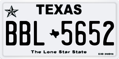 TX license plate BBL5652