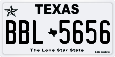 TX license plate BBL5656