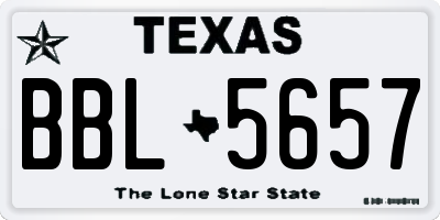 TX license plate BBL5657