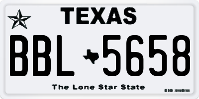 TX license plate BBL5658