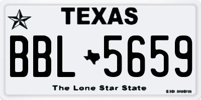 TX license plate BBL5659