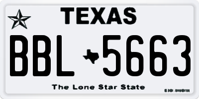TX license plate BBL5663