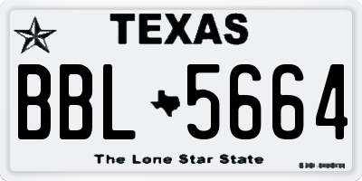 TX license plate BBL5664