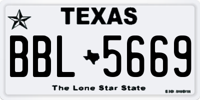 TX license plate BBL5669