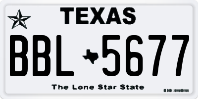 TX license plate BBL5677