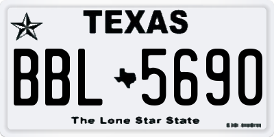 TX license plate BBL5690