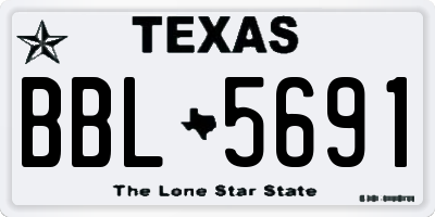 TX license plate BBL5691