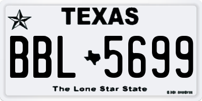 TX license plate BBL5699