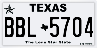 TX license plate BBL5704