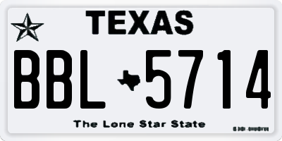 TX license plate BBL5714