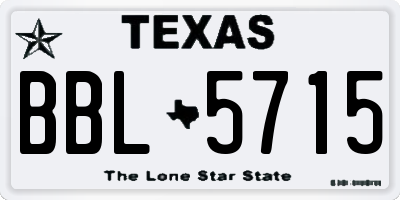 TX license plate BBL5715