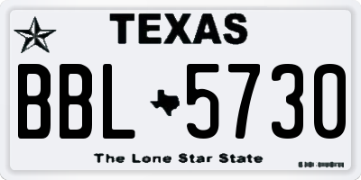 TX license plate BBL5730