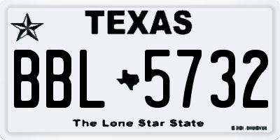 TX license plate BBL5732