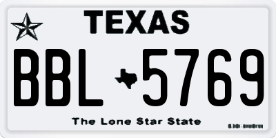 TX license plate BBL5769