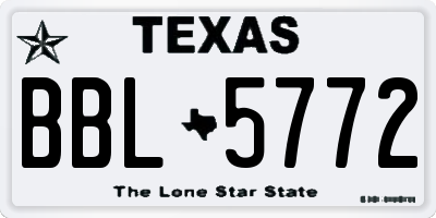 TX license plate BBL5772