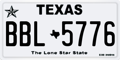 TX license plate BBL5776