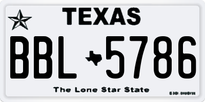 TX license plate BBL5786