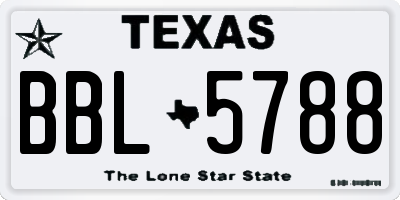 TX license plate BBL5788