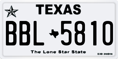 TX license plate BBL5810