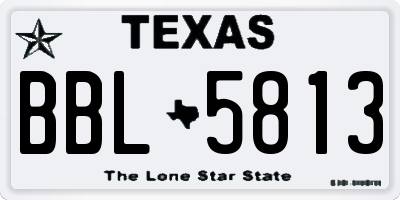 TX license plate BBL5813