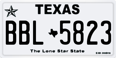 TX license plate BBL5823