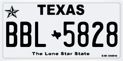 TX license plate BBL5828