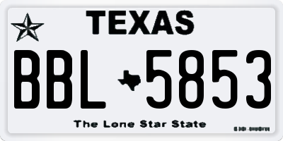 TX license plate BBL5853