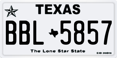 TX license plate BBL5857