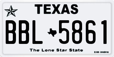 TX license plate BBL5861