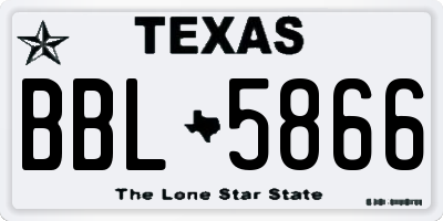 TX license plate BBL5866