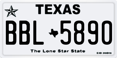 TX license plate BBL5890