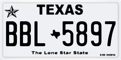 TX license plate BBL5897
