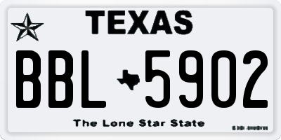 TX license plate BBL5902
