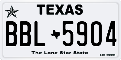 TX license plate BBL5904