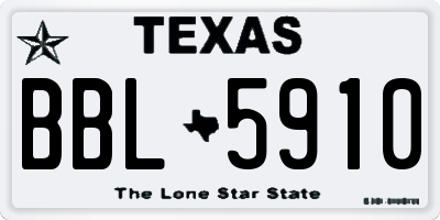 TX license plate BBL5910