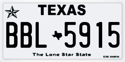 TX license plate BBL5915