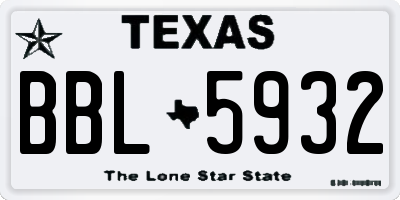 TX license plate BBL5932