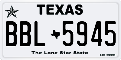 TX license plate BBL5945